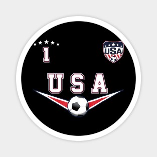 American USA Flag Soccer Jersey Favorite Lucky Number 1 Women Men Magnet